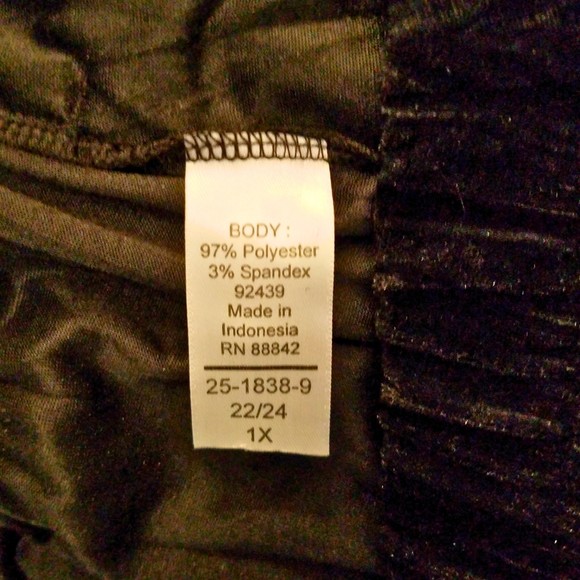 Woman Within Black Crushed Velvet Maxi Skirt Size 22/24 (1X) - Picture 5 of 5